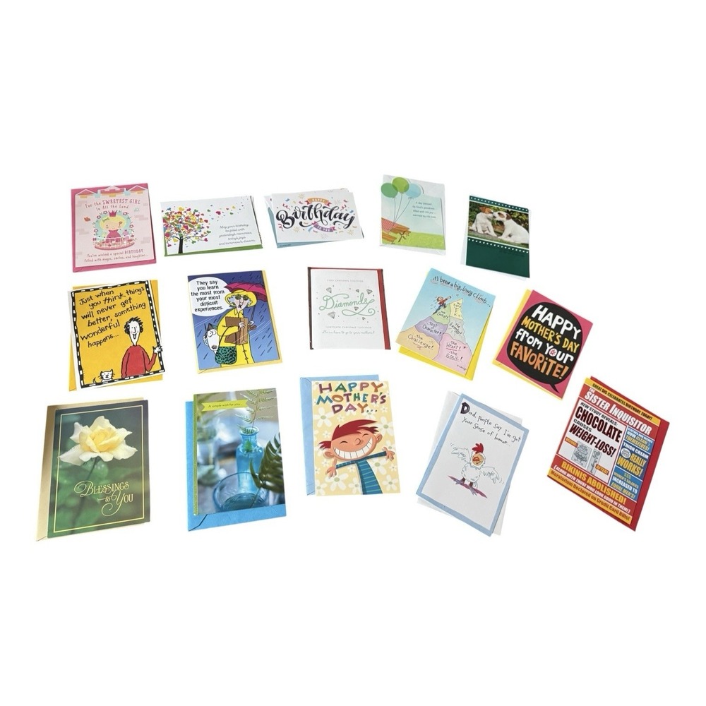 Lot of 15 Assorted Greeting Cards Hallmark Shoebox Birthday Mother's Day Humor